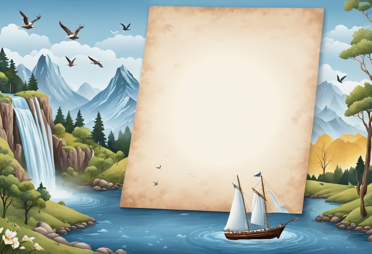 Ethereal Landscape with Majestic Wildlife in Watercolor Styl...