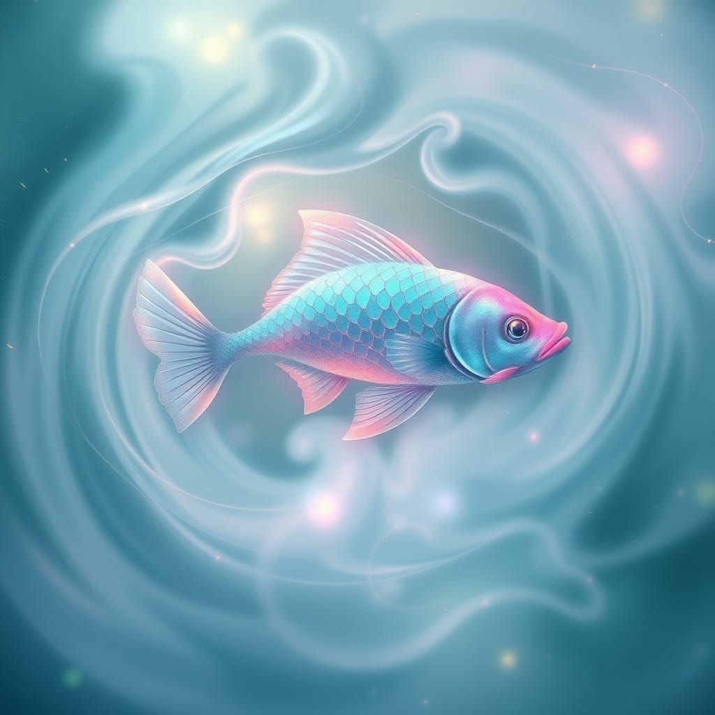Ethereal Pisces Zodiac in Whimsical Watercolors