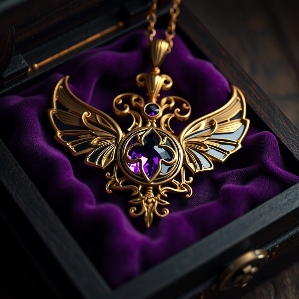 Ethereal Gothic Amulet in Dark Velvet Box