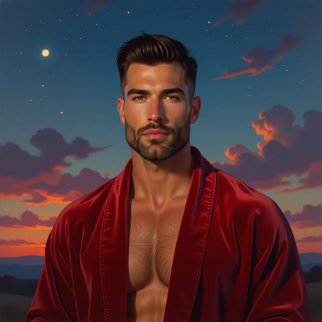 Man in Velvet Robe, Impressionist Portrait