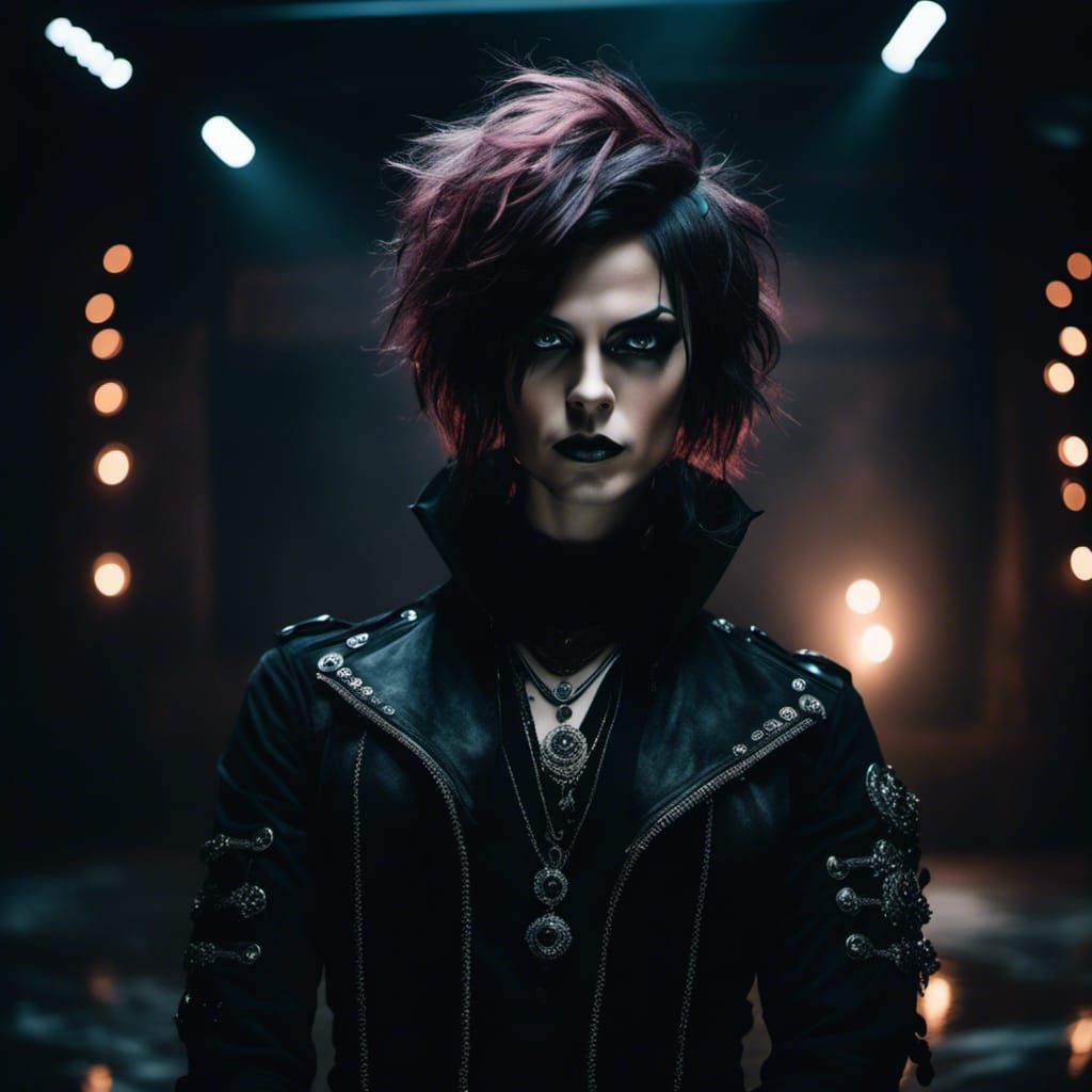 Emotional Emo Portrait with Scars in Soft Focus