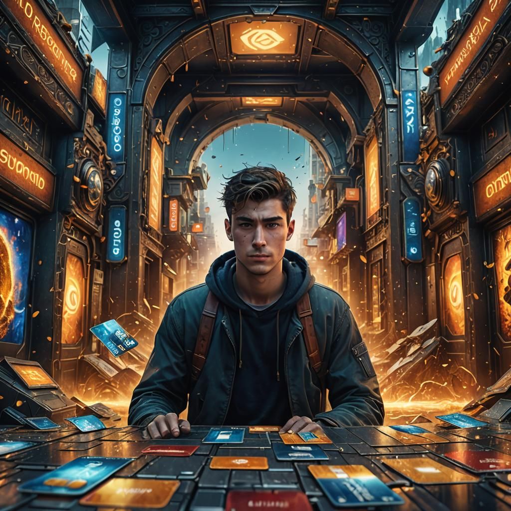 Young Man Overwhelmed by Credit Card Debt