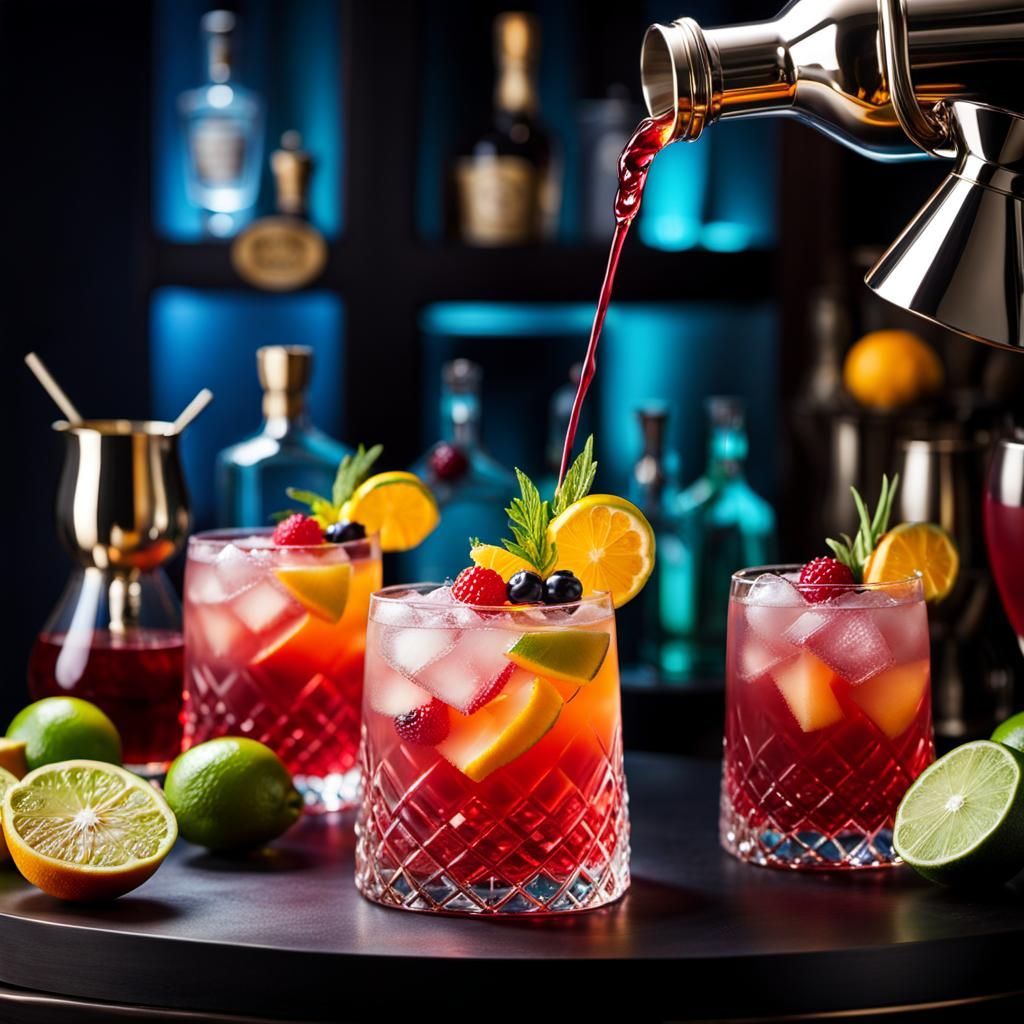 Mesmerizing Cocktail Artistry with Vibrant Colors