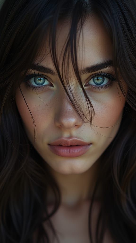 Striking Woman: Hyper-Realistic Close-Up Portrait
