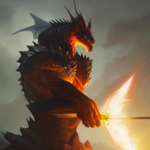 Dragonborn Barbarian: Fantasy Character Portrait