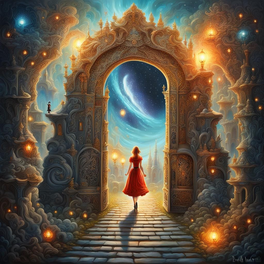Entrance to World of Fantasy. AI image prompt in my tutorials!