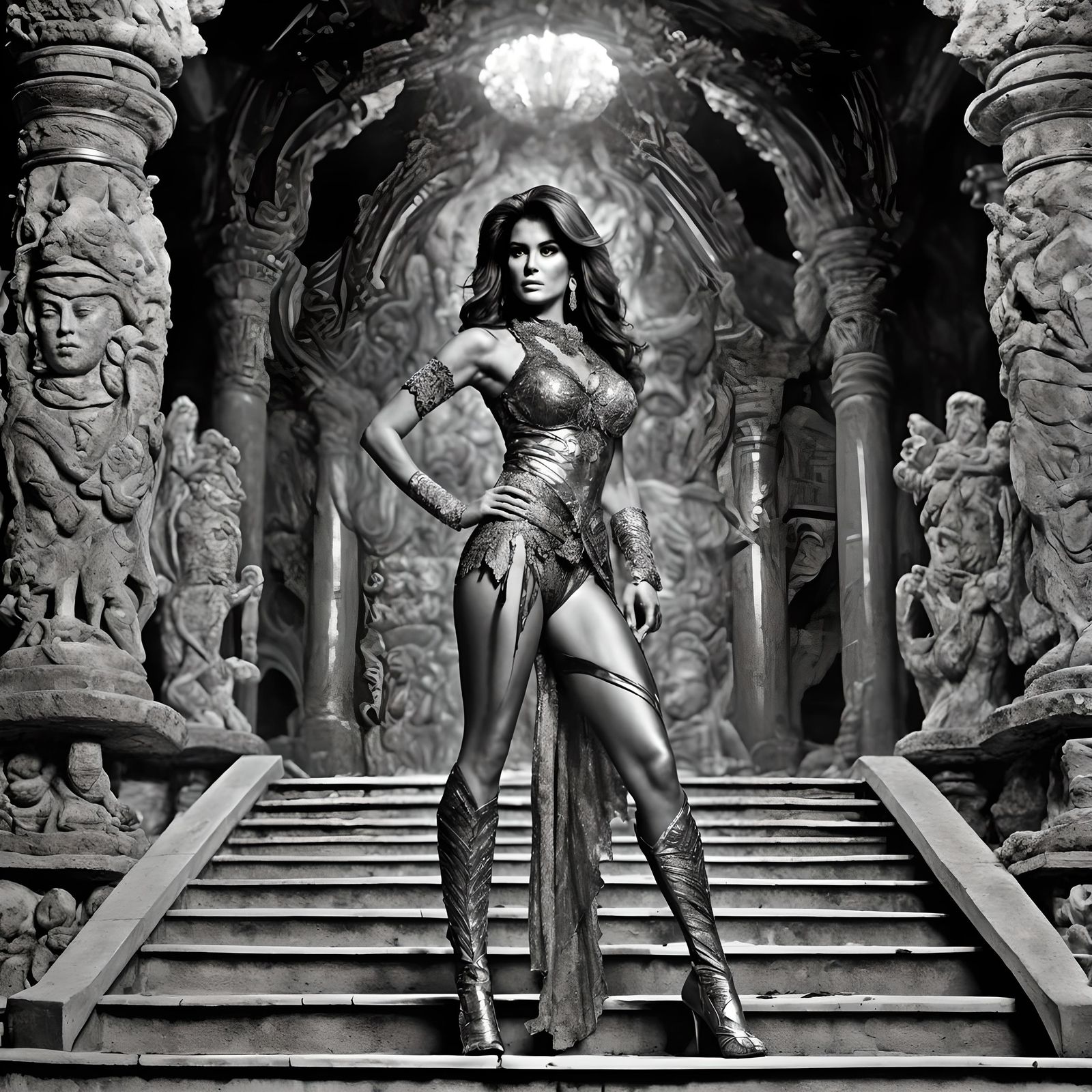 Raquel Welch as Confident Warrior in Temple