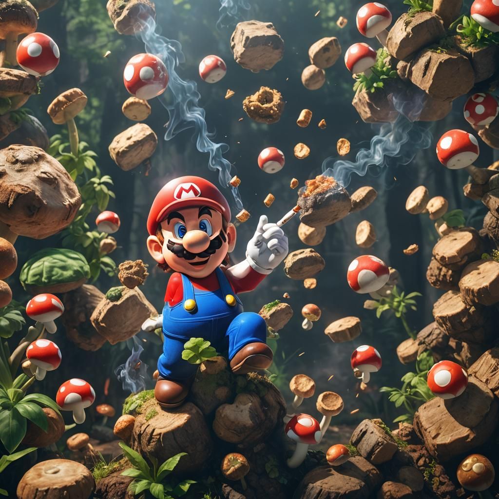 Super Mario Smoking: 3D Game Cinematic Graphics