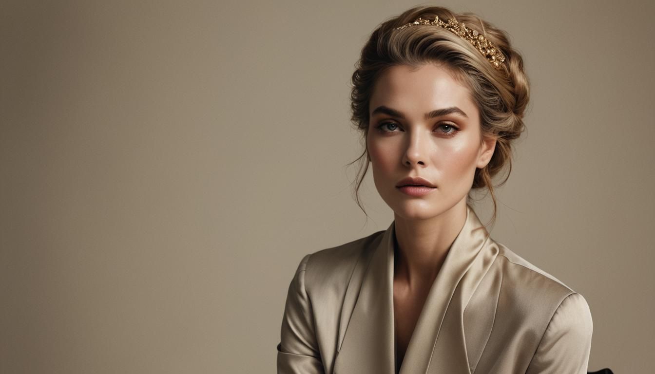 Elegant Woman Portrait in High Fashion Vogue Style