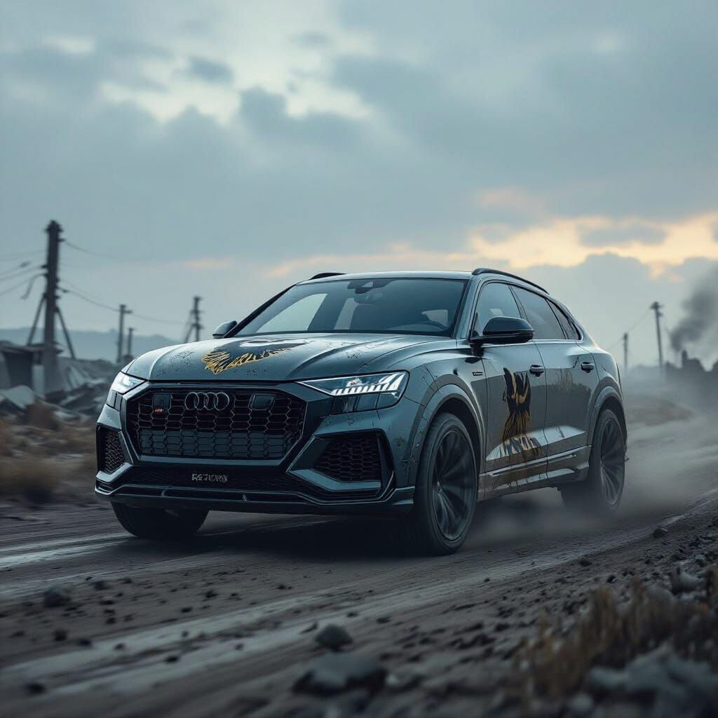 Audi RSQ8 in War Zone: Dystopian Realism