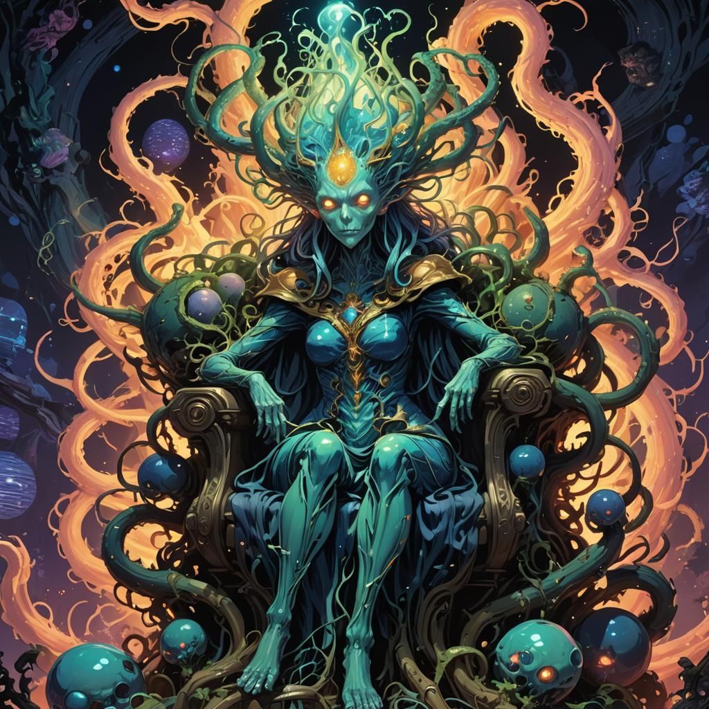 Grotesque Mother of Pus in Surreal Anime Style