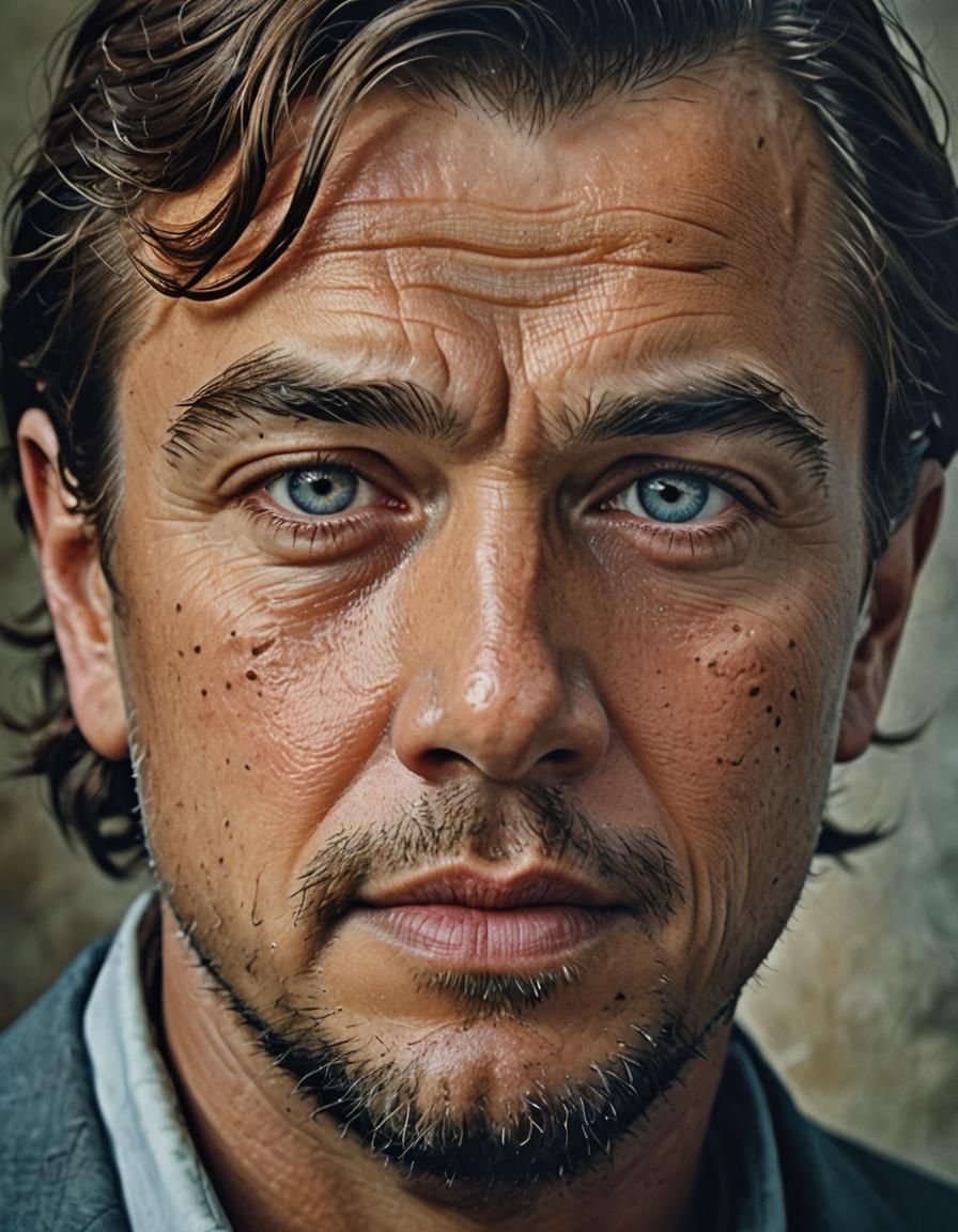 Aged Leonardo DiCaprio Portrait in Professional Style