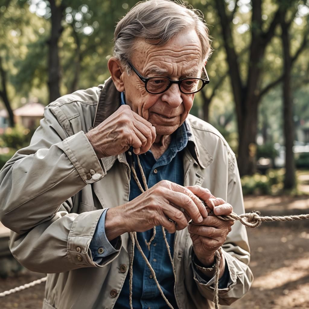 Don Knotts Tying Knots: Professional Photography