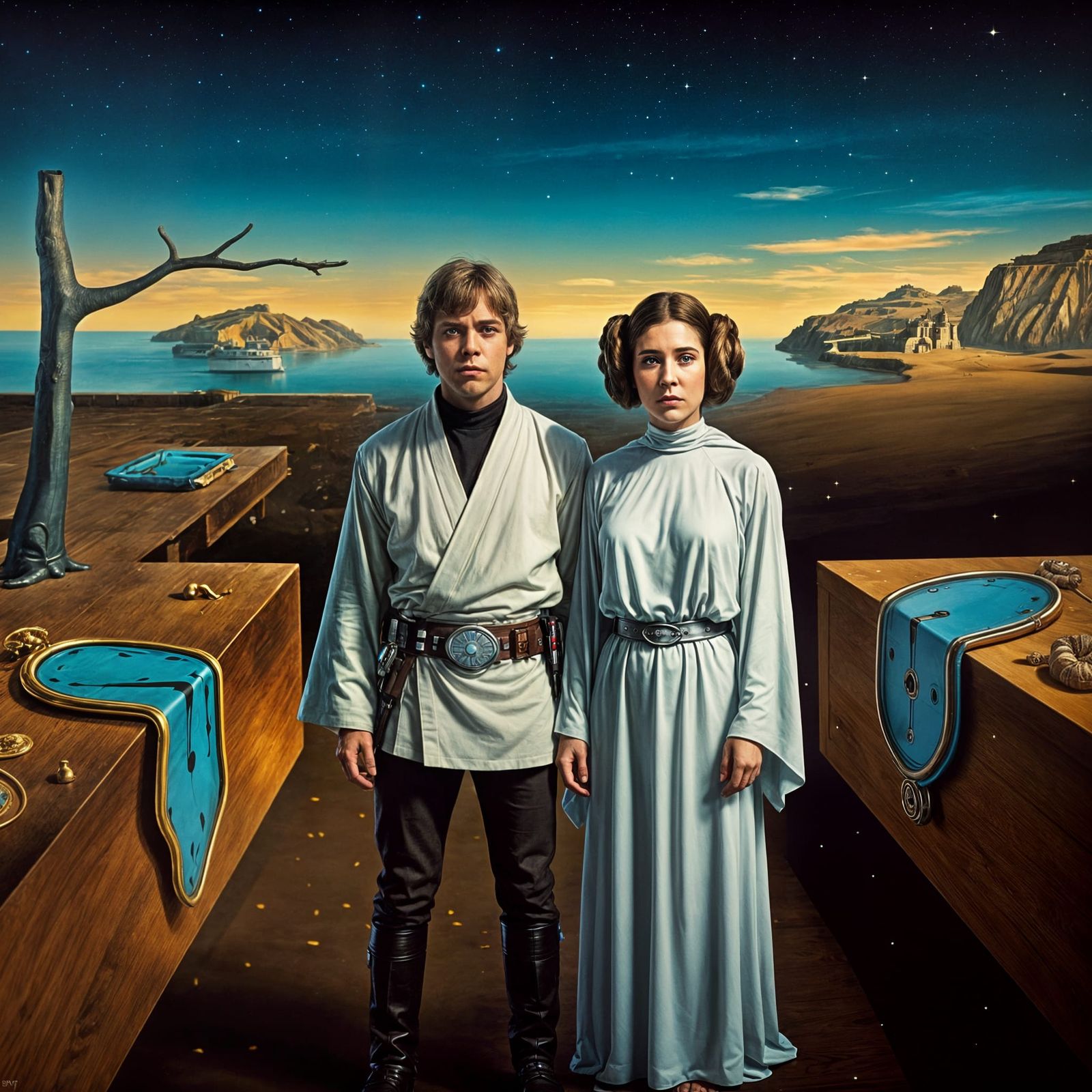 Galactic Surrealism: Star Wars Icons in Dreamlike Splendor