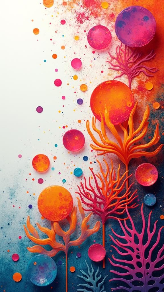 Abstract Organic Forms in Matisse Style with Sea Fans