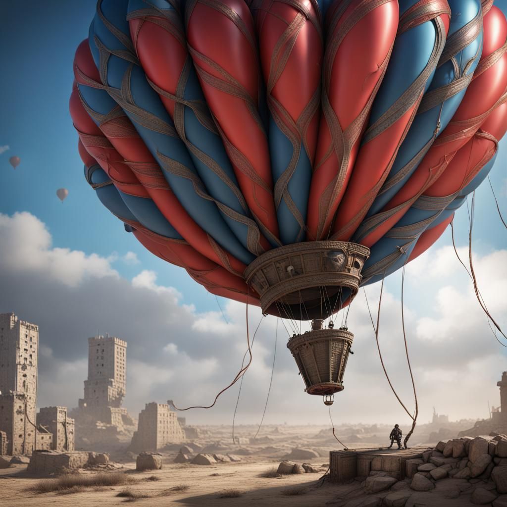 Balloon Carrying Freedom to Gaza: Fantasy Art