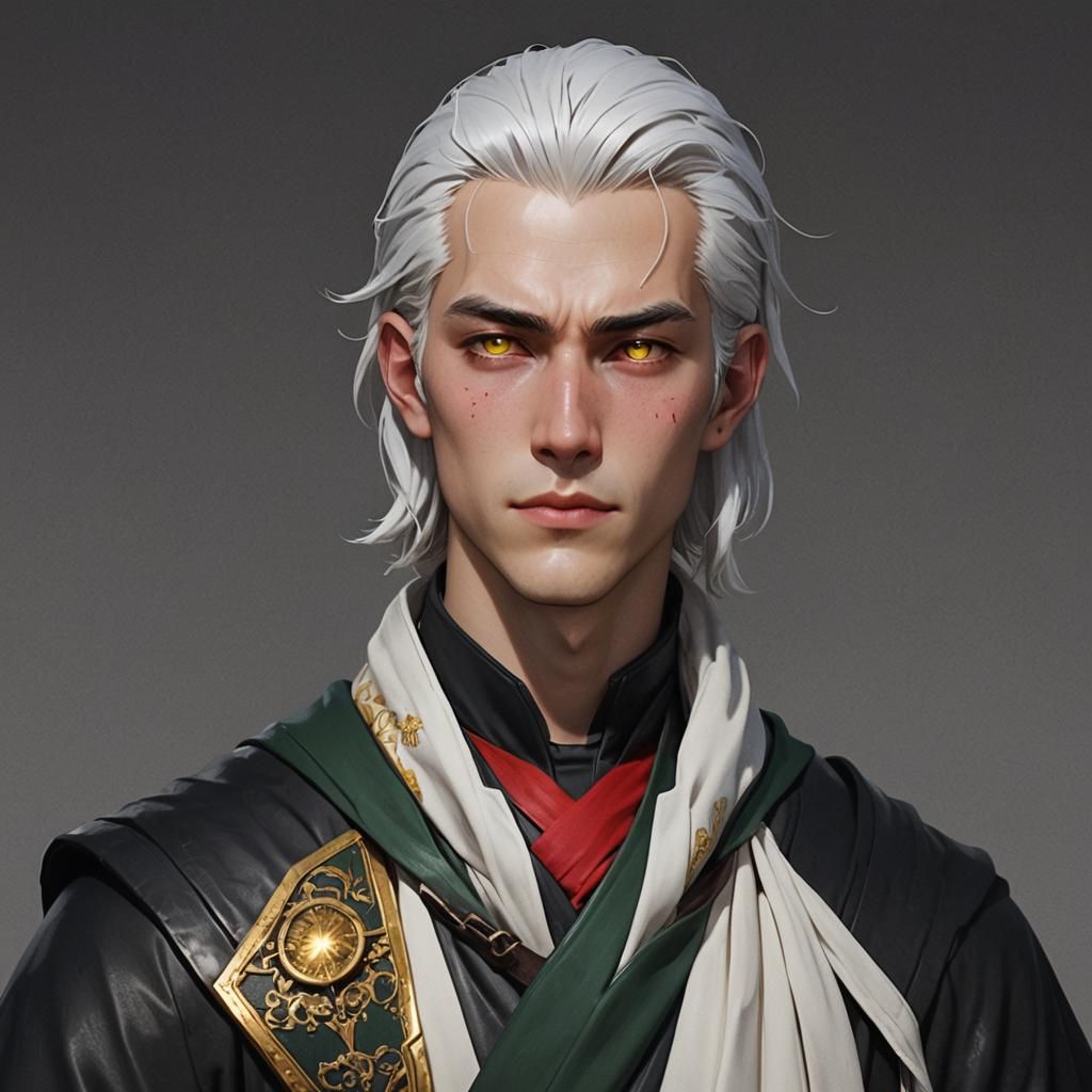 Pale Man in Leather Robes: 3D Anime Art