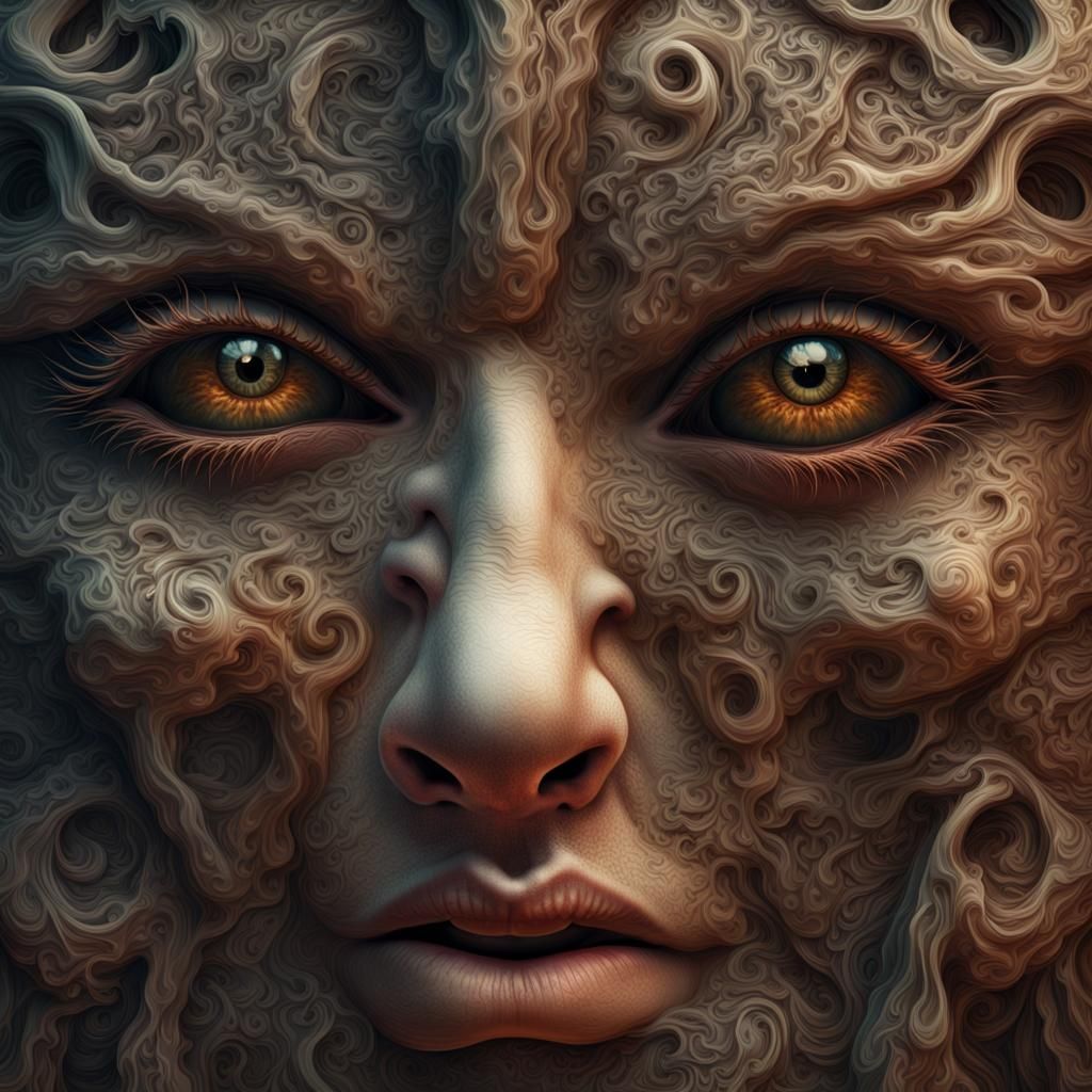 Detailed Multi-Dimensional Textured Face in Digital Painting