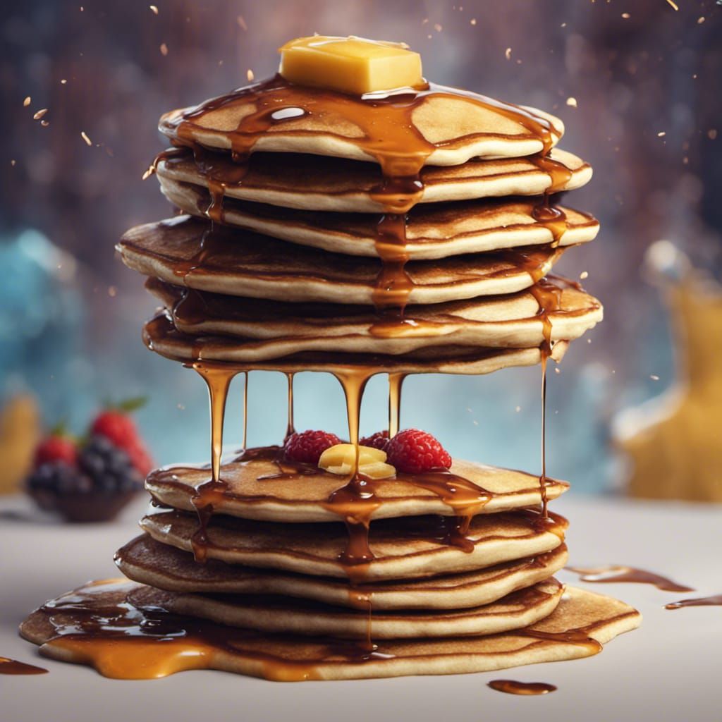 Delicious Pancakes in Detailed Fantasy Art Style