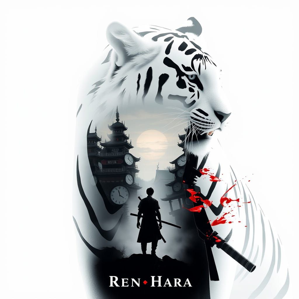 Tiger and Assassin in Epic Double Exposure