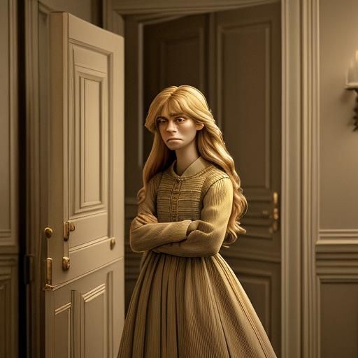 Annoyed Person in Doorway: Impressionist Portrait