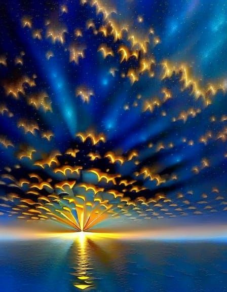 Dreamy Bedtime Scene with Art Nouveau Filigree