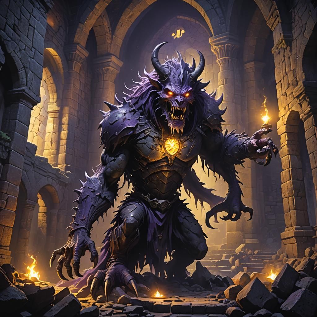 Terrifying Monster Emerges from Shadowy Castle