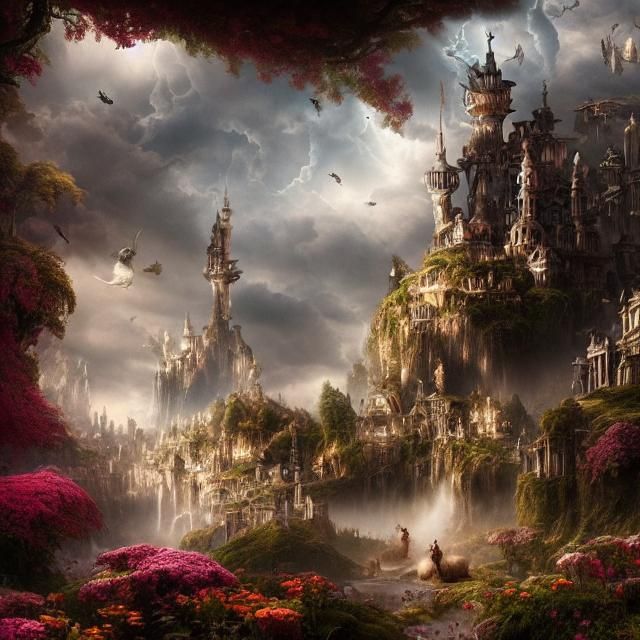 Epic Wonderland: A Dramatic Digital Matte Painting