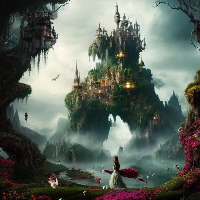 Epic Wonderland: A Dramatic Digital Matte Painting