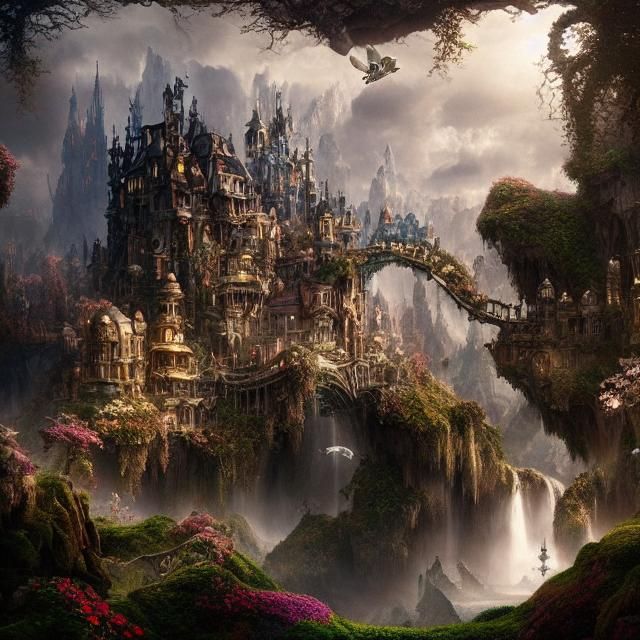 Epic Wonderland: A Dramatic Digital Matte Painting