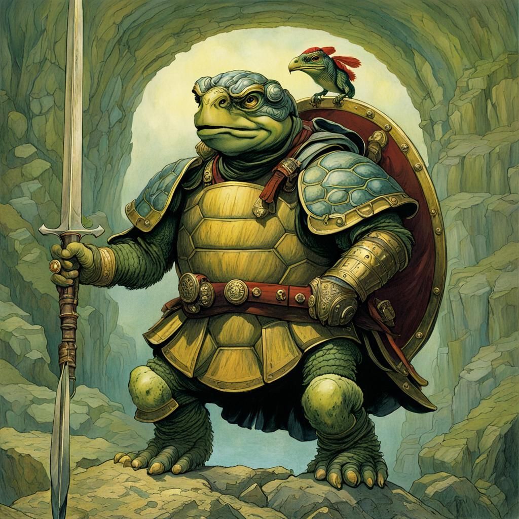 Turtle Roman Legionary: Children's Book Illustration