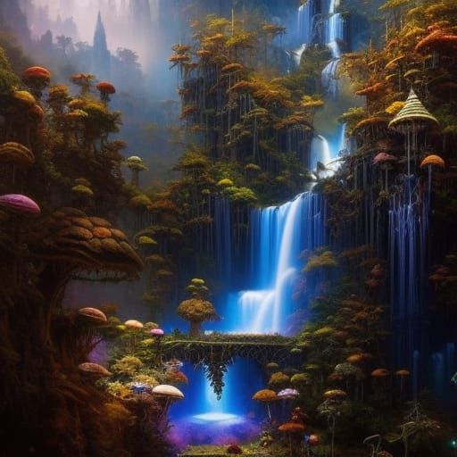 Blue Toadstool Metropolis in Highlands Wonderland