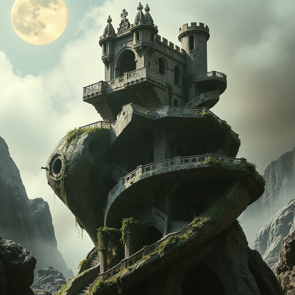 Surreal Spaceship with Impossible Geometry and Paradoxical P...