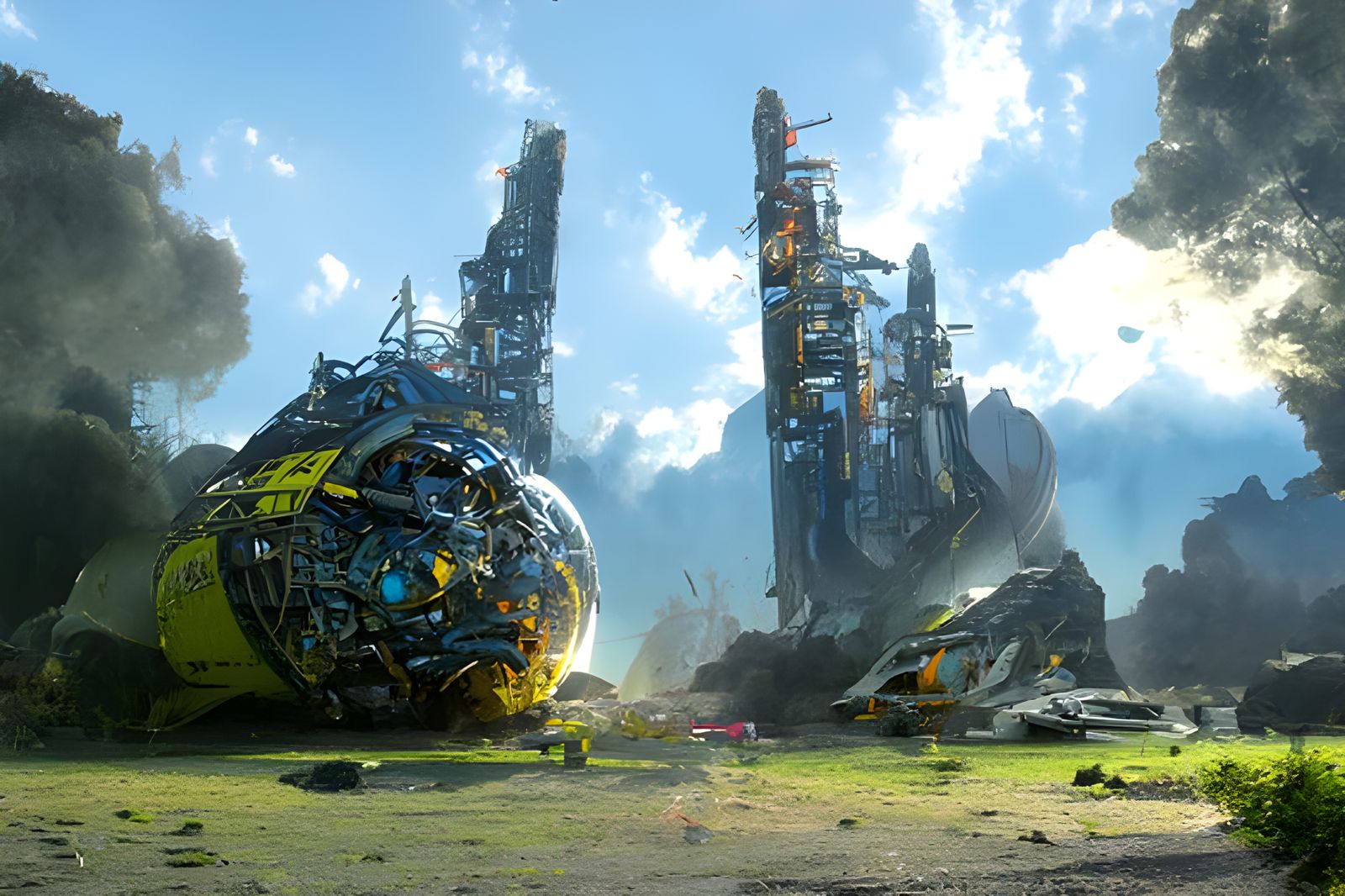 Destroyed Planet: Hyperdetailed Digital Illustration
