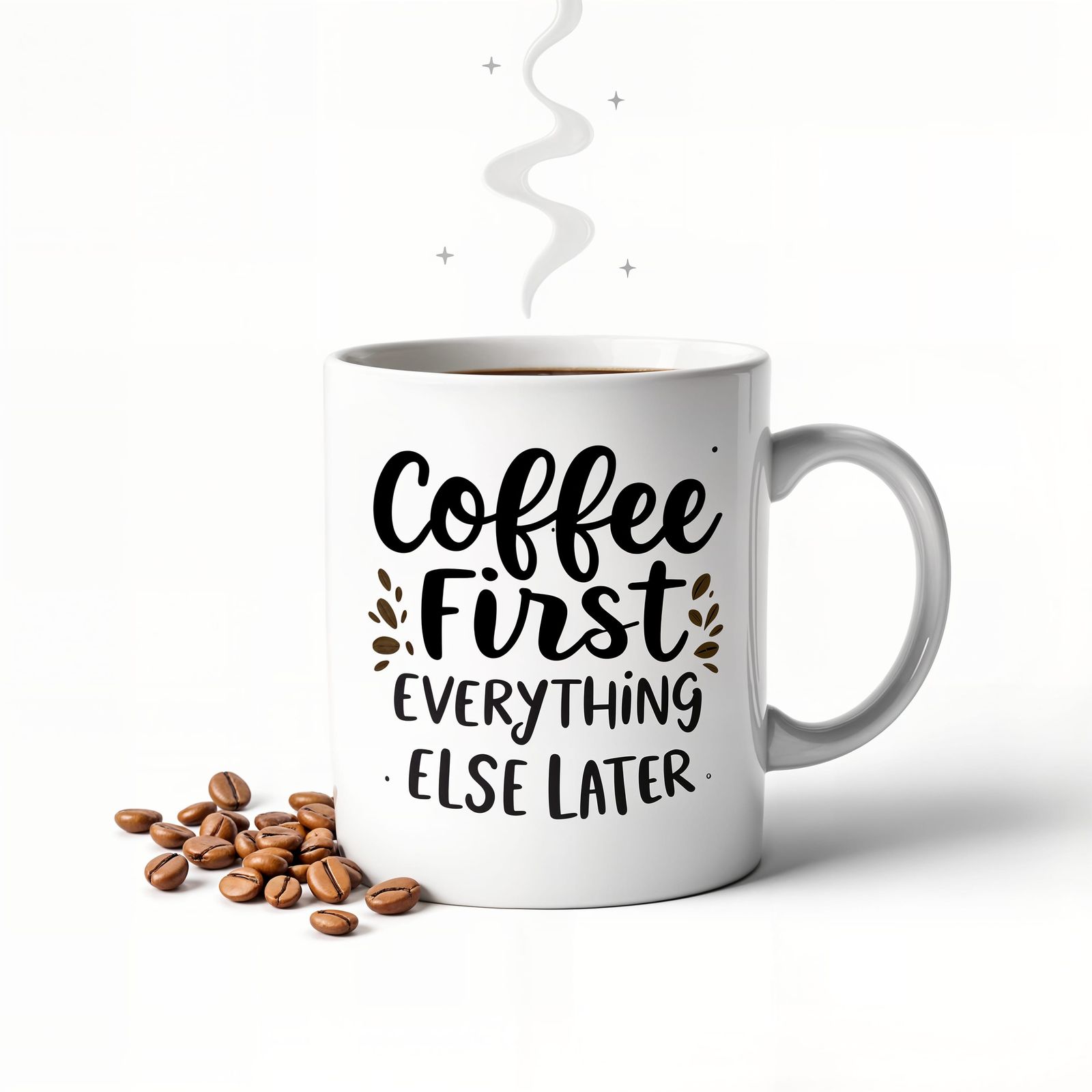 Coffee First, Everything Else Later Mug in Kawaii Style