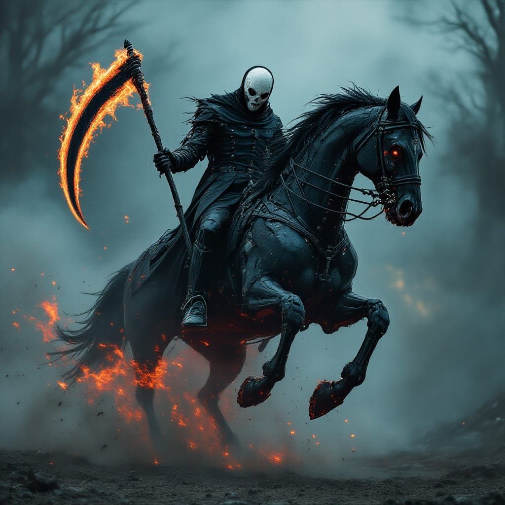 Cybernetic Headless Horseman on Demonic Horse