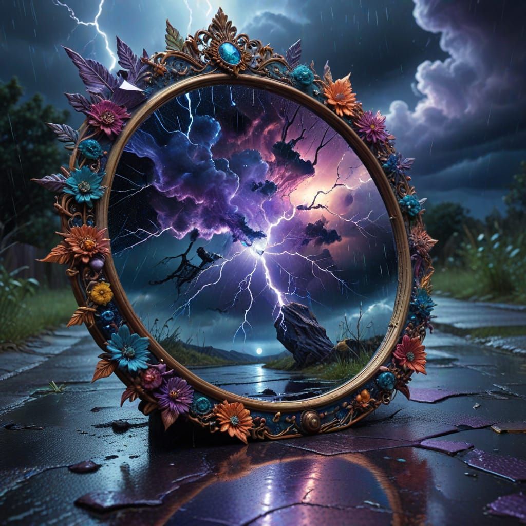 Cosmic Mirror Reflects Stormy Nebula Landscape