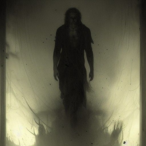 Sinister Narcissistic Figure in Detailed Horror Style