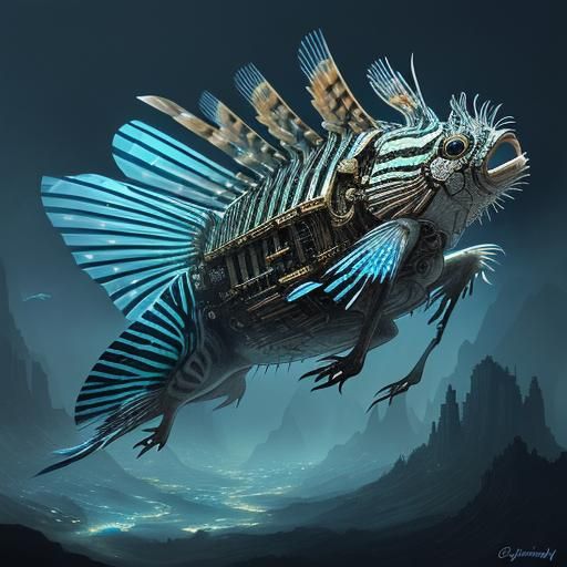 This swift, serene patronus looks like a combination of a lionfish and a chipmunk. It looks more like a mechanical devic...