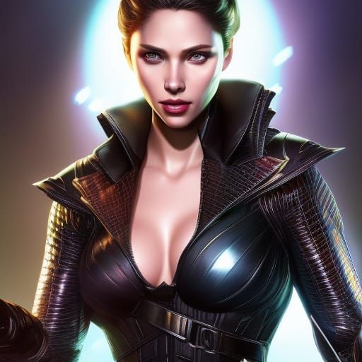 Catwoman Portrait by Mark Brooks, Greg Rutkowski