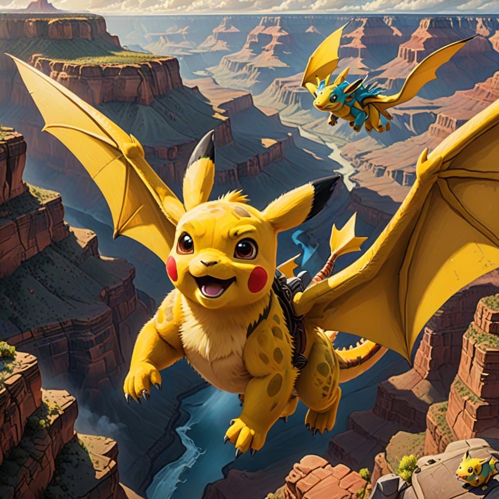 Whimsical Pixar Dragon Soars Over Grand Canyon