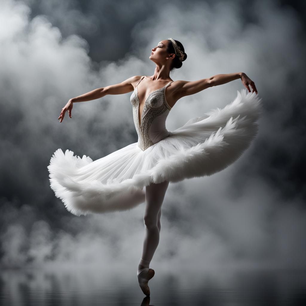 Swan Lake Dancer Dancing on a Cloud
