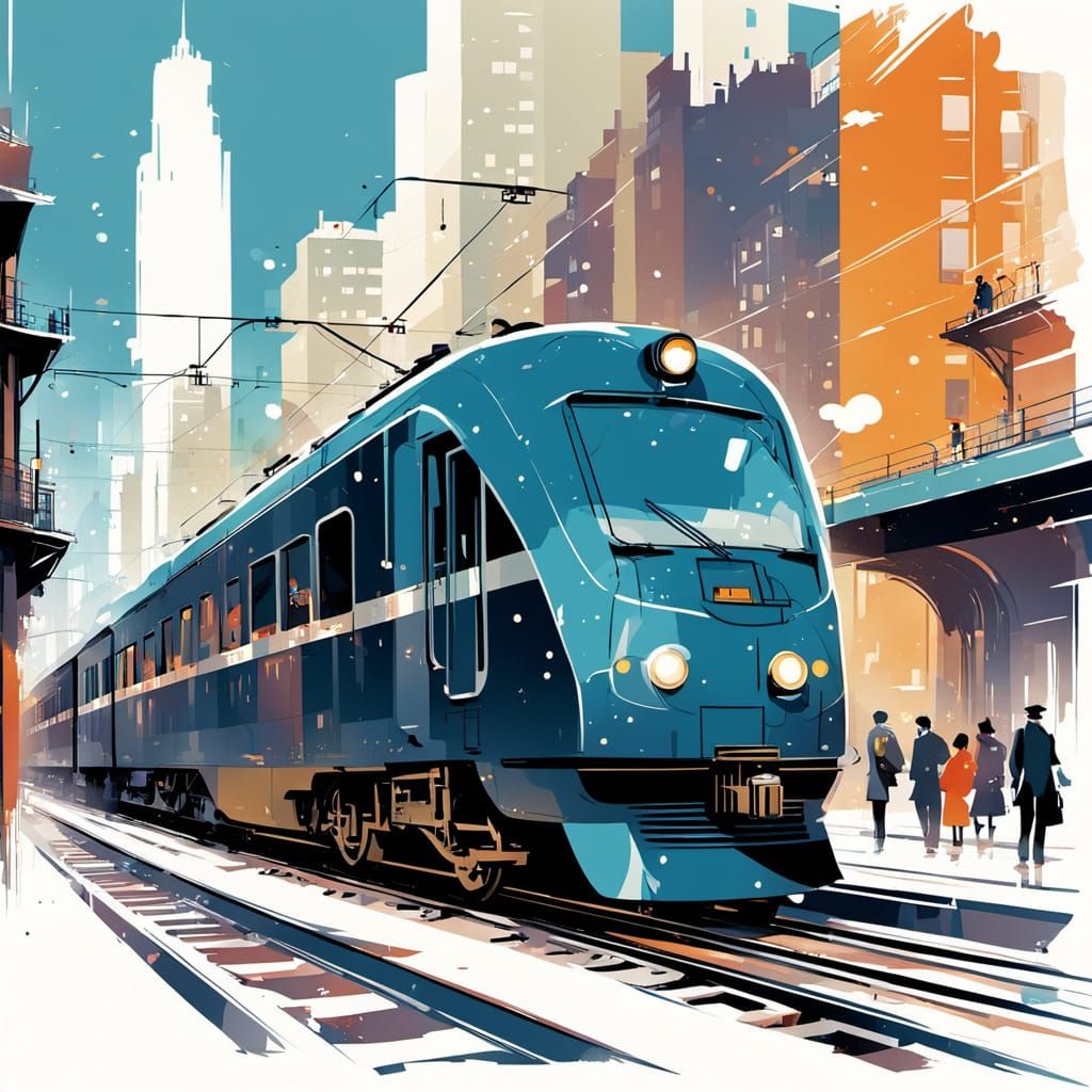 Glamorous Art Deco Train Soars Through the City