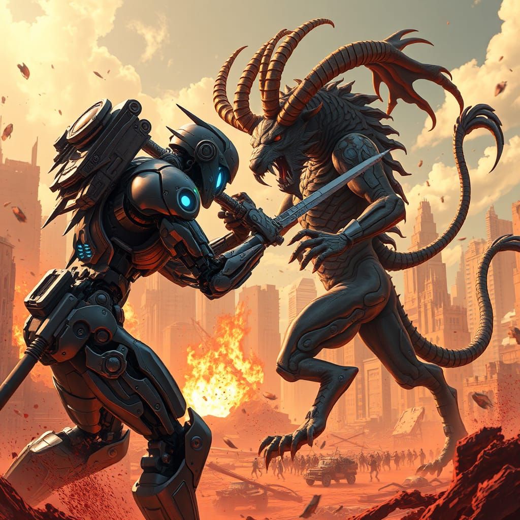 Cyborg Versus Chimera in Dystopian Anime War