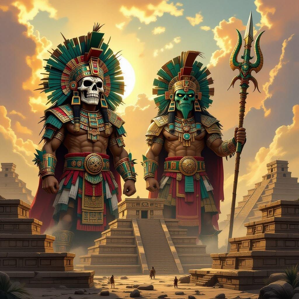 Aztec Gods Mictlantecuhtli and Mixcoatl Reign Above Ancient ...