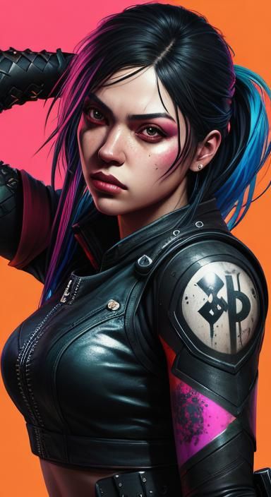 Hyperrealistic Portrait of a Girl in Splash Art Style