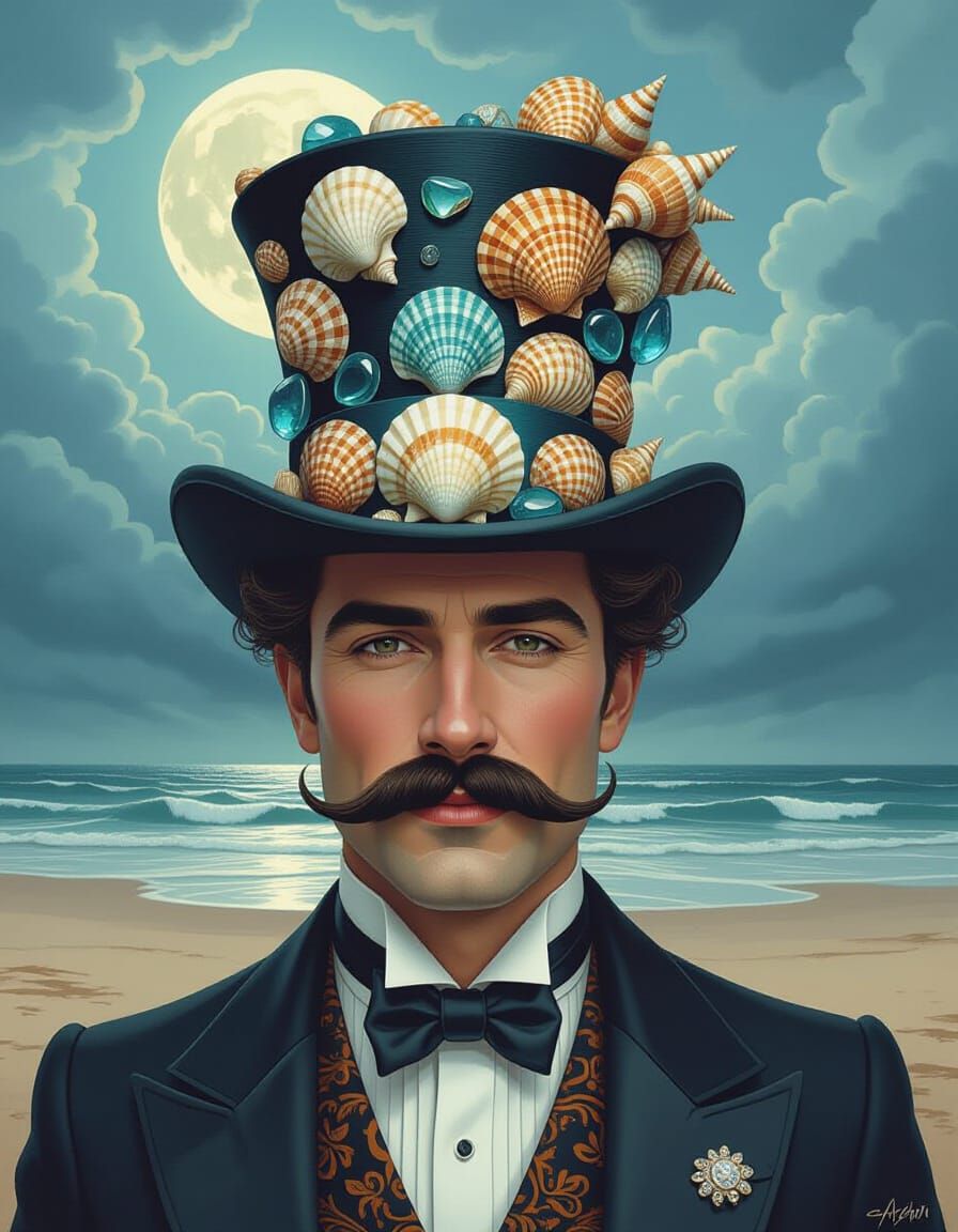 seashell top hat gentleman