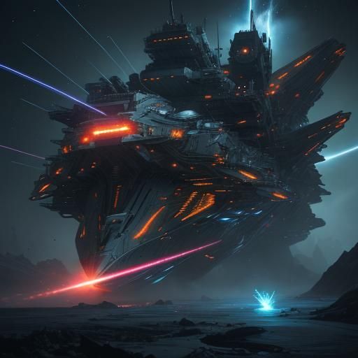Epic Space Battle: Sci-Fi Armada in Neon Galaxy