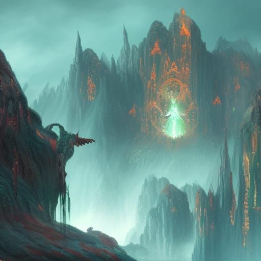 Detailed Devil Matte Painting in Deep Color