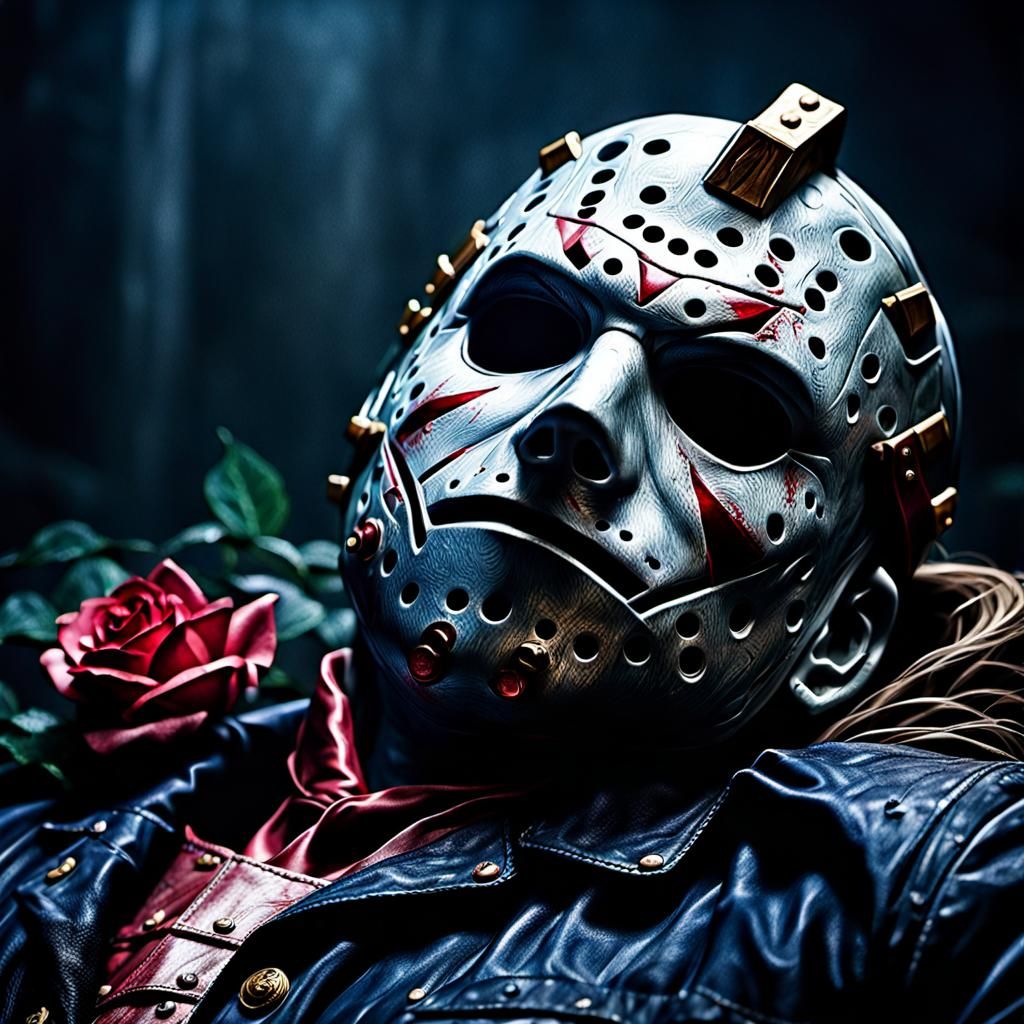 Hyperrealistic Jason Voorhees as Sleeping Beauty